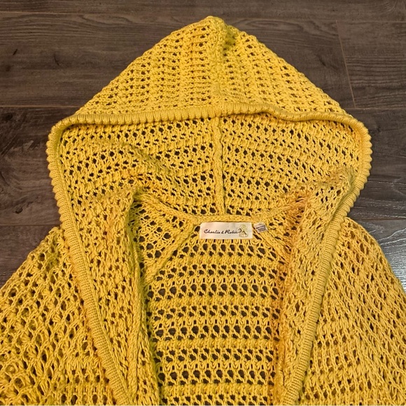 Anthropologie Charlie & Robin knit cardigan hooded yellow - Picture 6 of 9